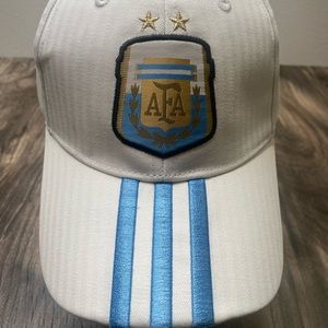 NWT Argentina Adidas soccer hat 3 stripe AFA